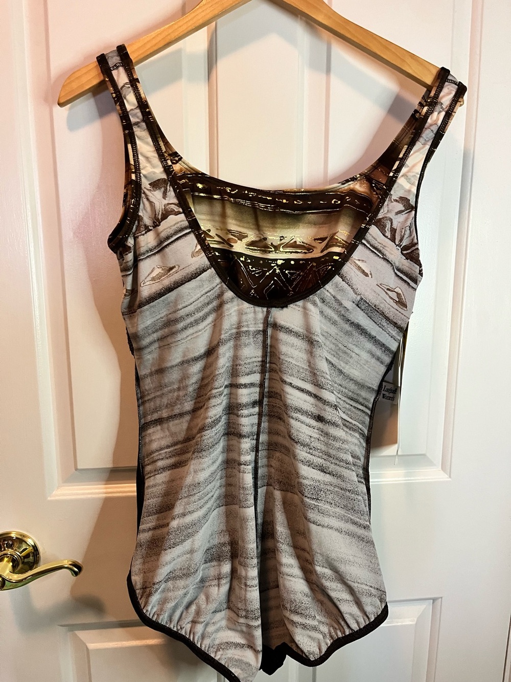 NWT Longitude One-Piece Swimsuit in Brown & Black Sz 22W - Picture 4 of 8